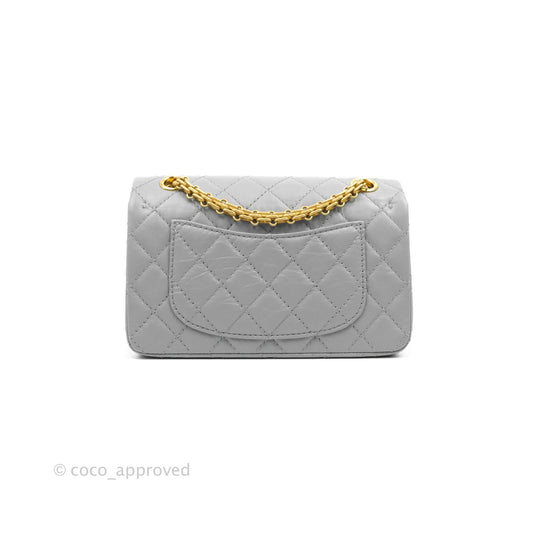 Chanel Mini Reissue 224 Grey Aged Calfskin Aged Gold Hardware
