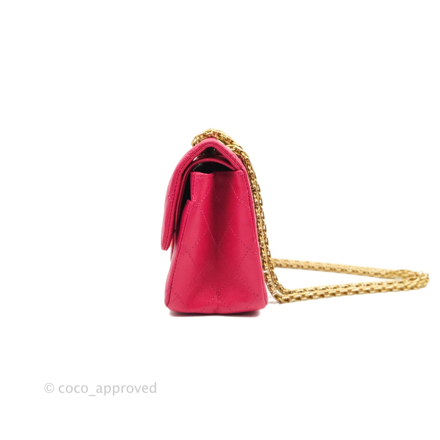 Chanel Reissue 224 Flap Quilted Fuschia Pink Caviar Aged Gold Hardware
