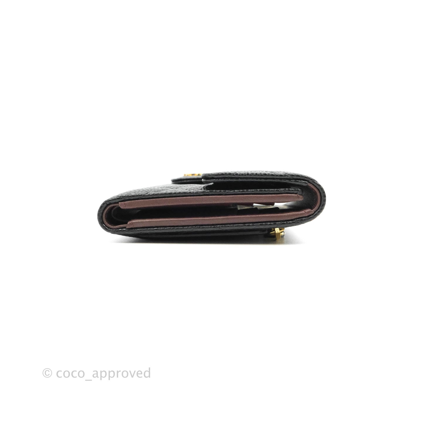 Chanel Classic Flap Wallet Black Caviar Gold Hardware