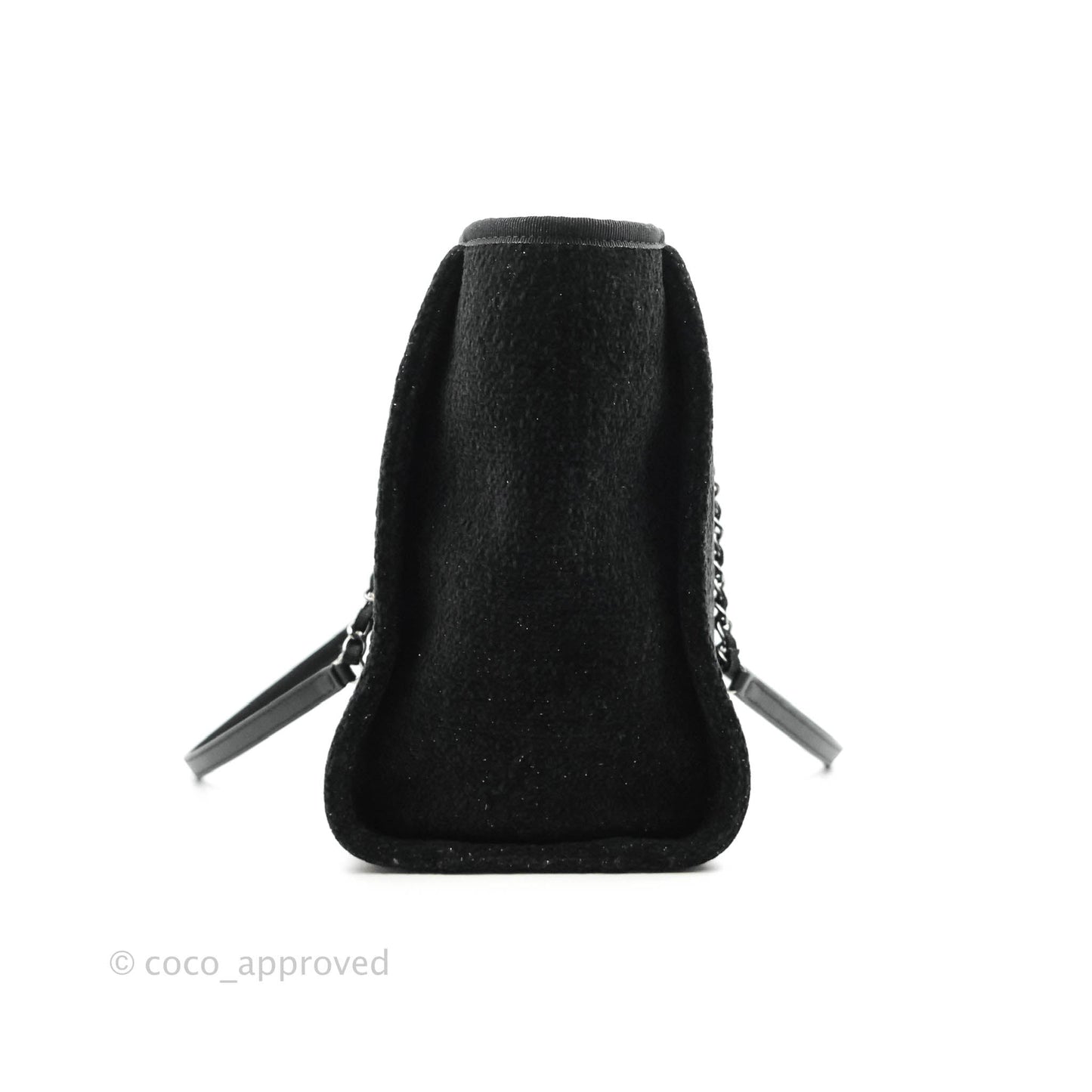 Chanel Medium Deauville Black Glitter Lurex Tote Bag 19A