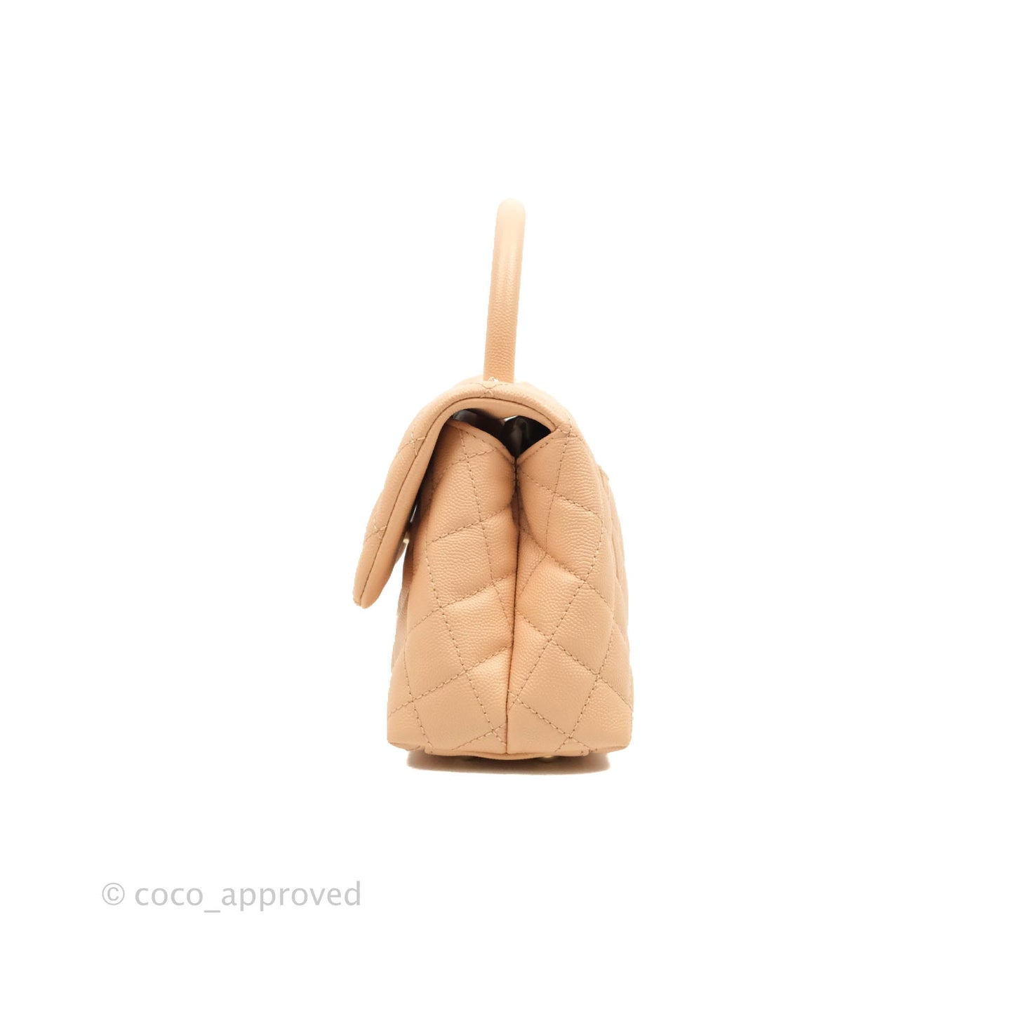 Chanel Mini Coco Handle Light Beige Pink Caviar Gold Hardware