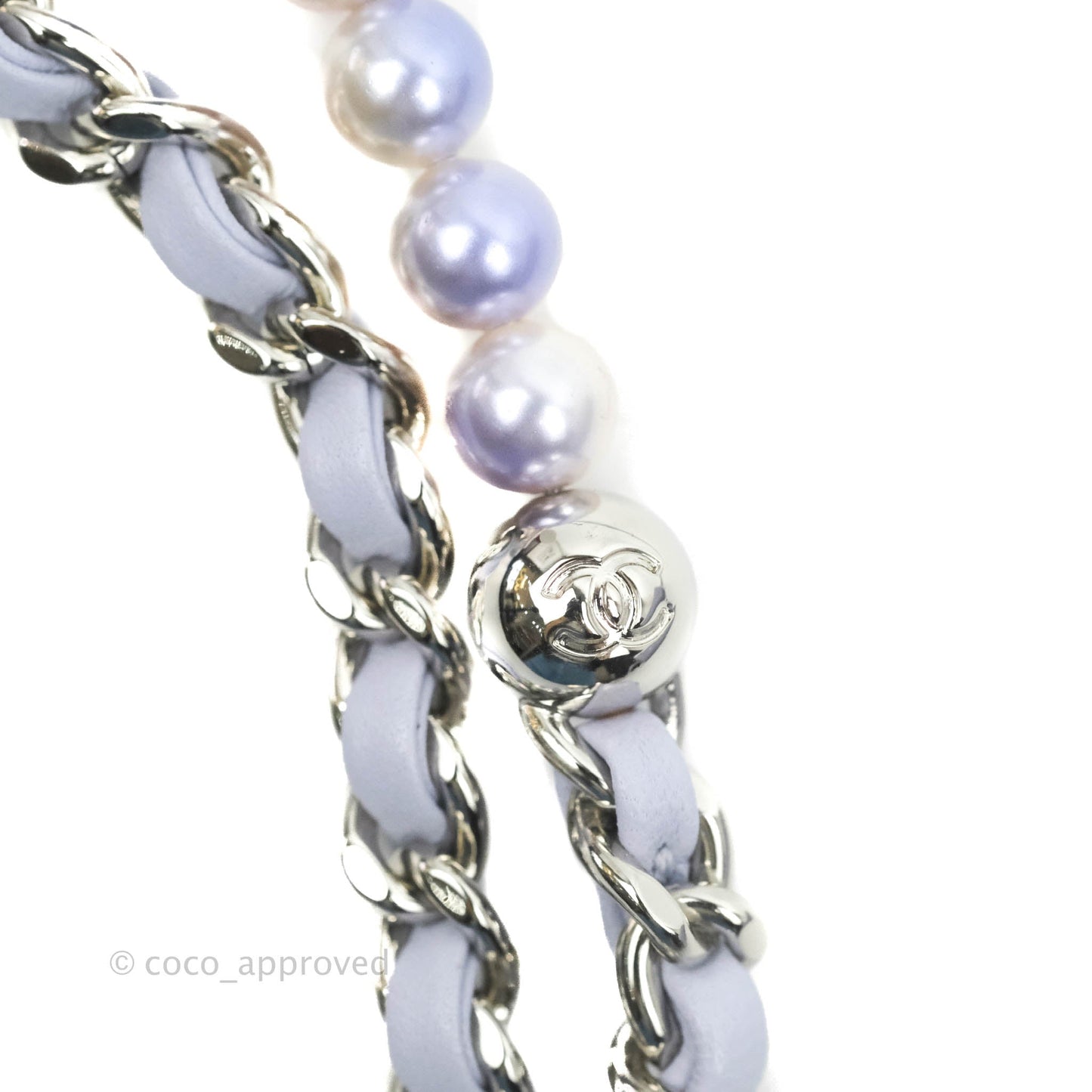 Chanel Quilted My Perfect Mini With Pearl Lilac Lambskin Silver Hardware