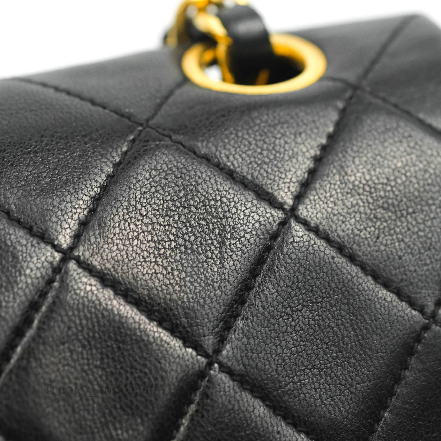 Chanel Classic Vintage Small S/M Flap Black Lambskin 24K Gold Hardware