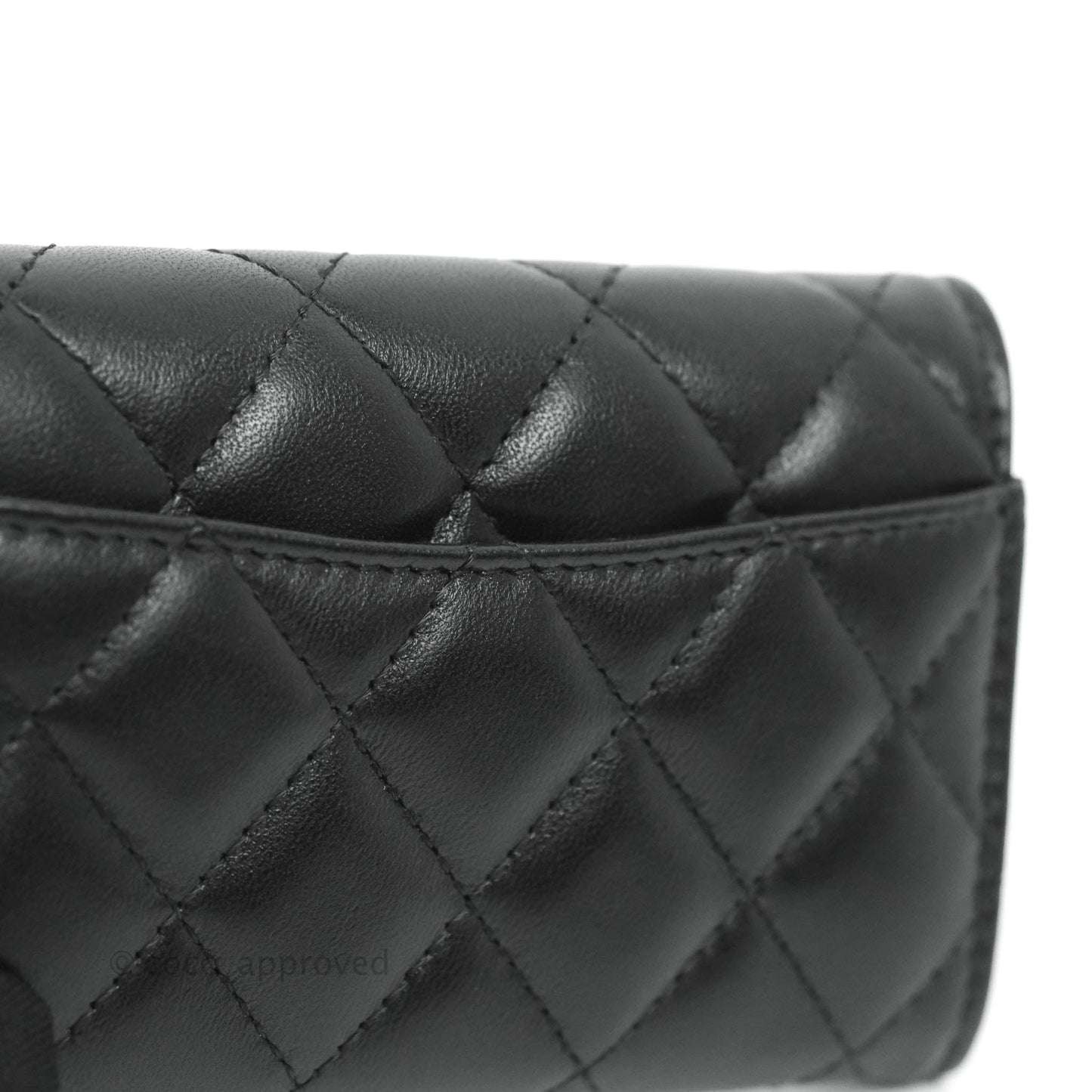 Chanel Quilted Flap Card Holder So Black Lambskin