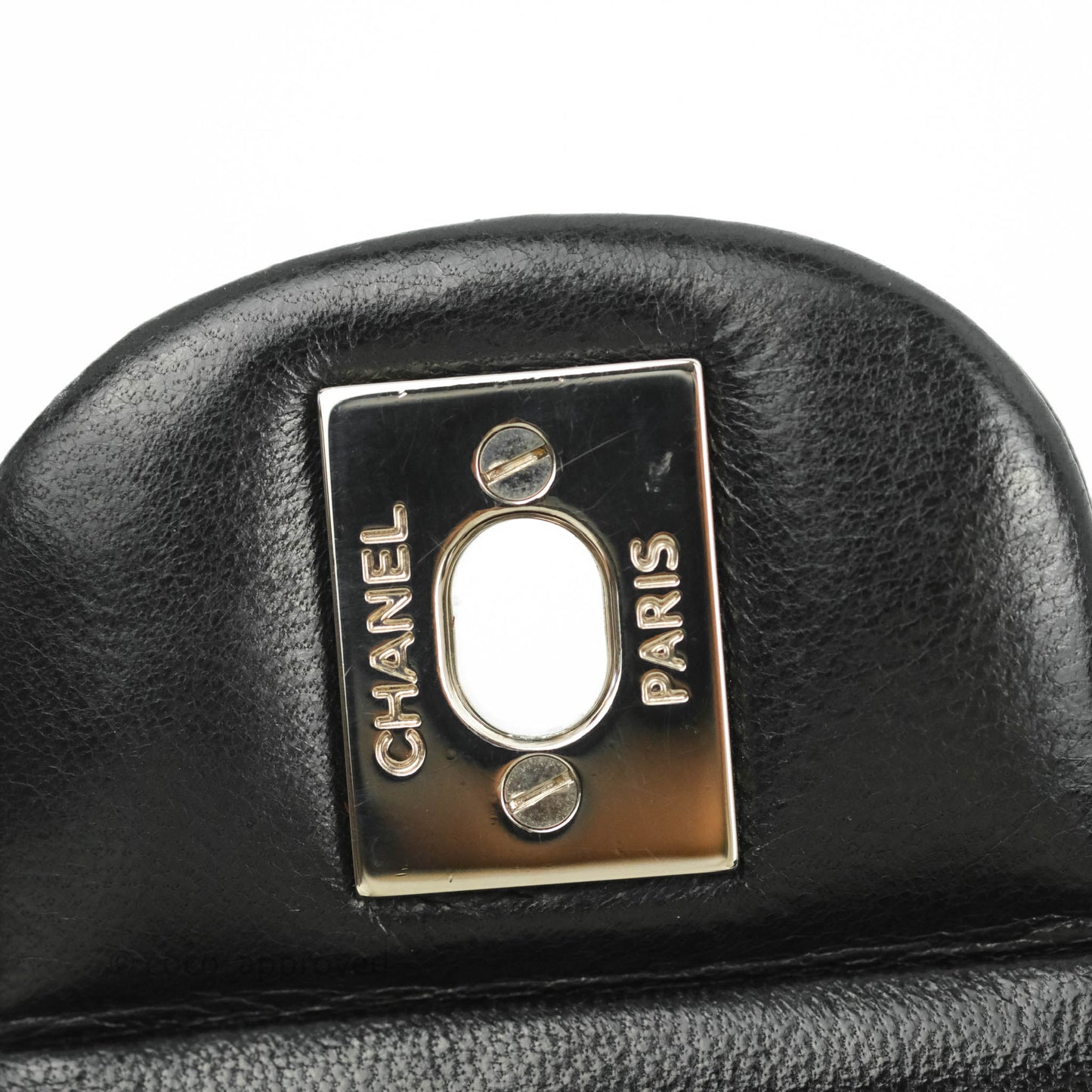 Chanel Classic M/L Medium Double Flap Black Lambskin Silver Hardware