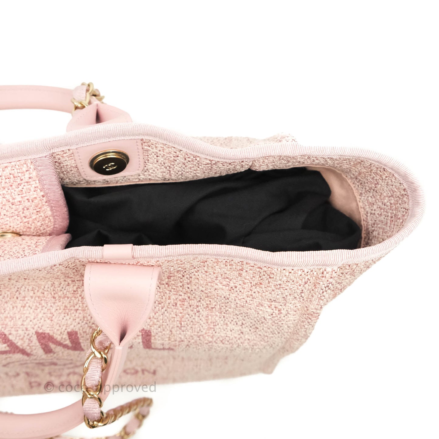 Chanel Large Deauville Pink Canvas Gold Hardware 19C