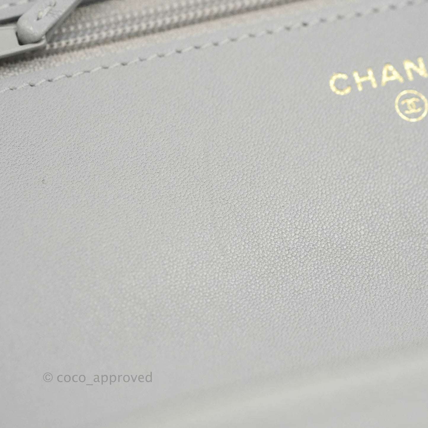 Chanel 19 Wallet on Chain WOC Grey Lambskin Mixed Hardware