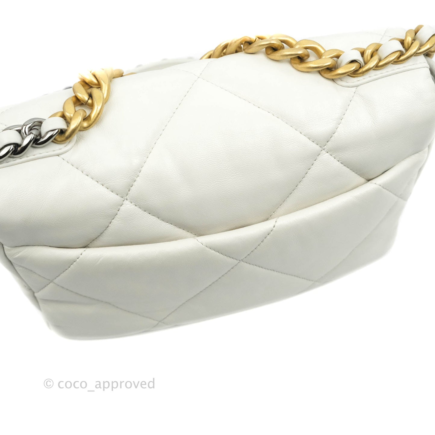 Chanel 19 Small White Goatskin Mixed Hardware 20A
