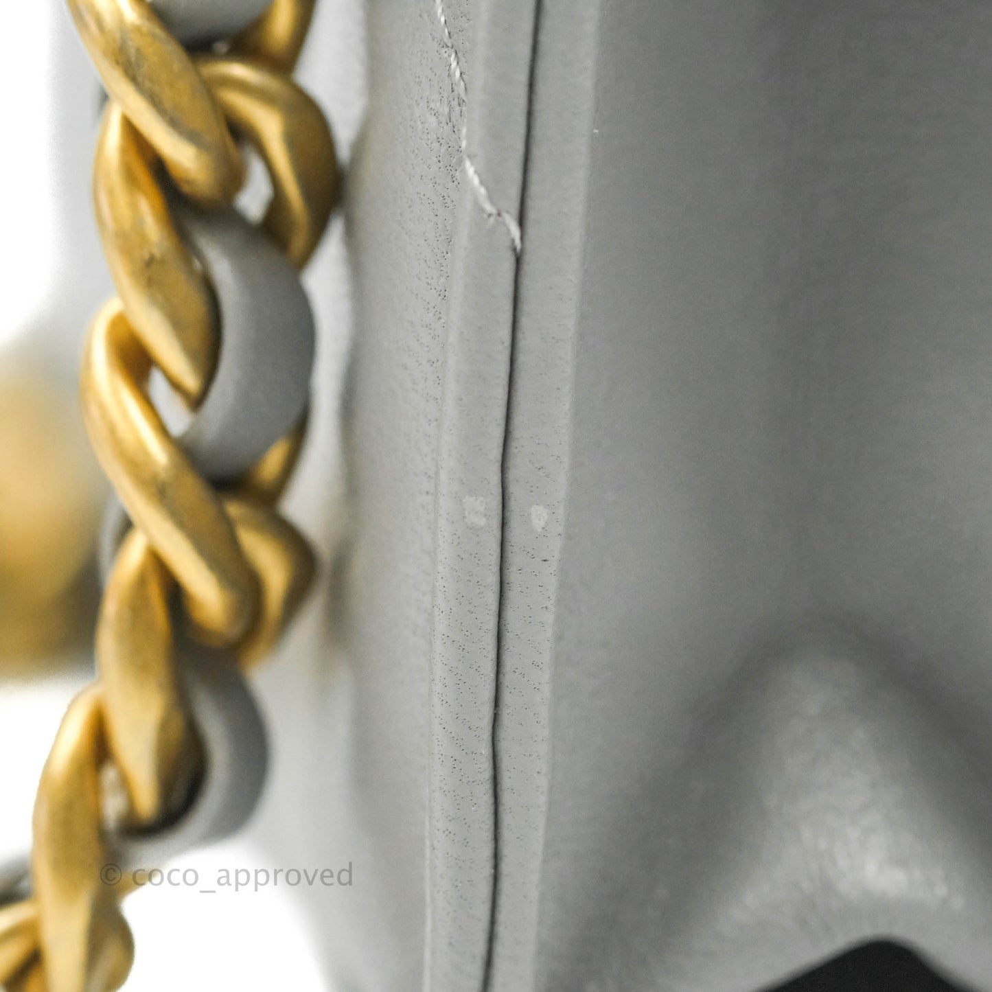 Chanel 19 Wallet on Chain WOC Grey Lambskin Mixed Hardware