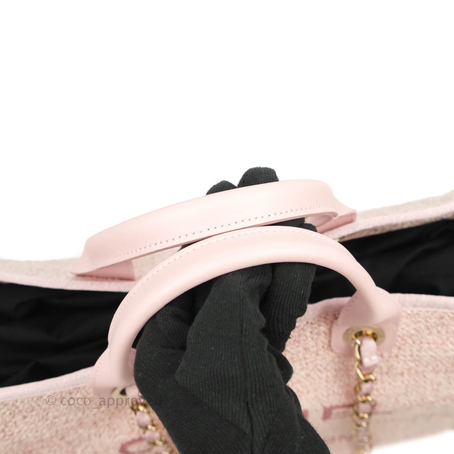 Chanel Large Deauville Pink Canvas Gold Hardware 19C