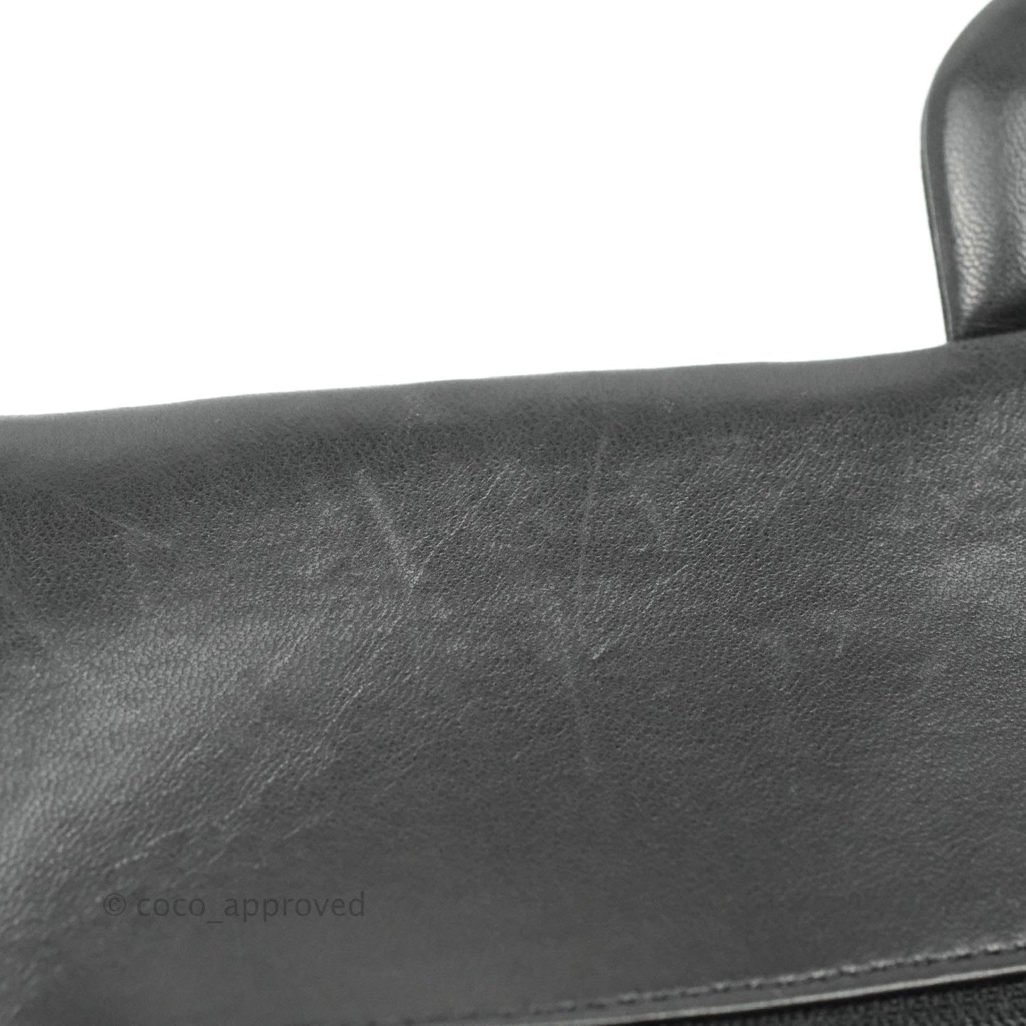 Chanel Classic M/L Medium Double Flap Black Lambskin Silver Hardware