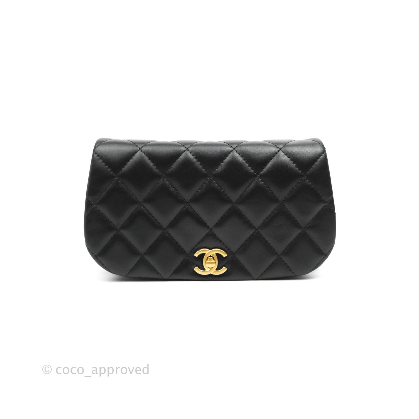 Chanel Clutch with Chain Black Calfskin Aged Gold Hardware