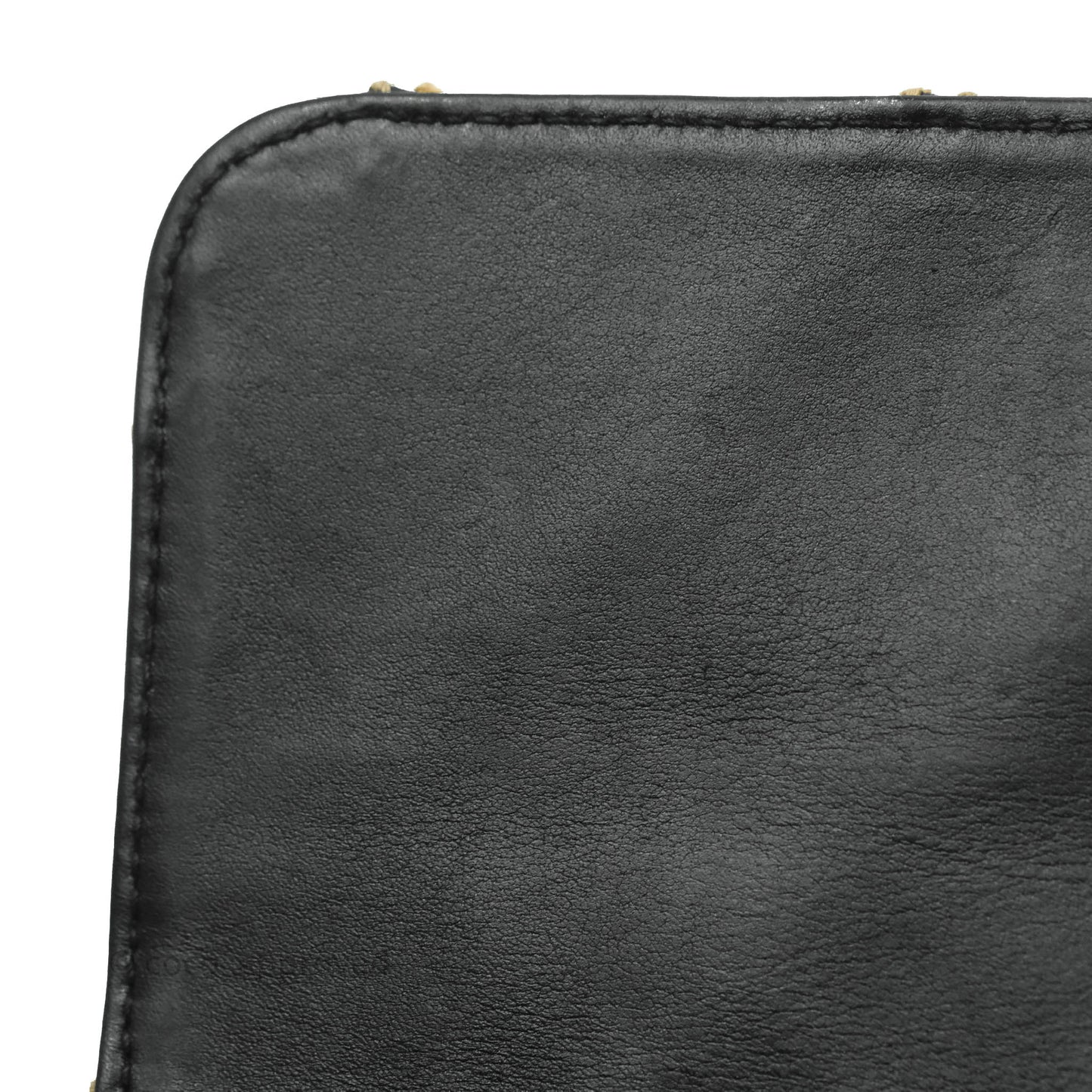 Chanel Vintage Medium Single Flap Contrast Stitching Black Calfskin Aged Gold Hardware