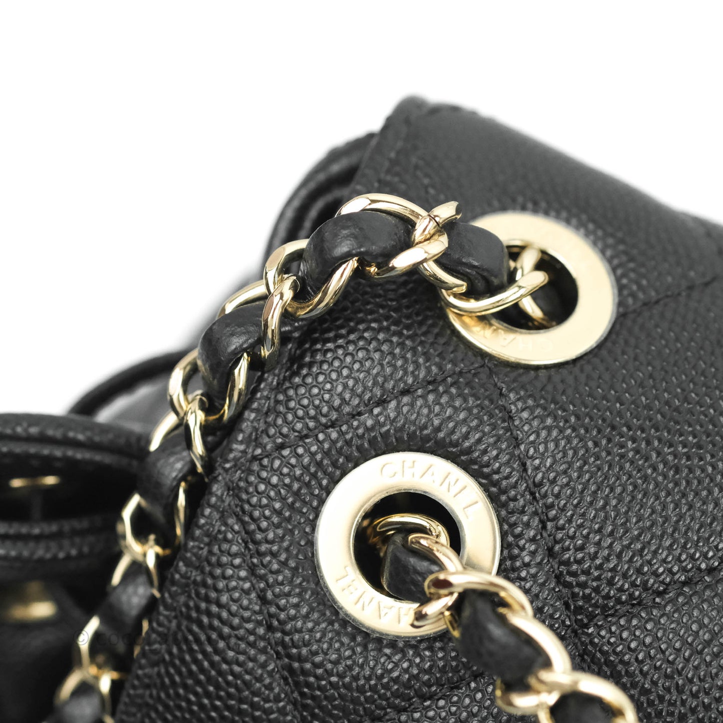 Chanel Quilted Black Caviar Duma Backpack Bag Gold Hardware 20C