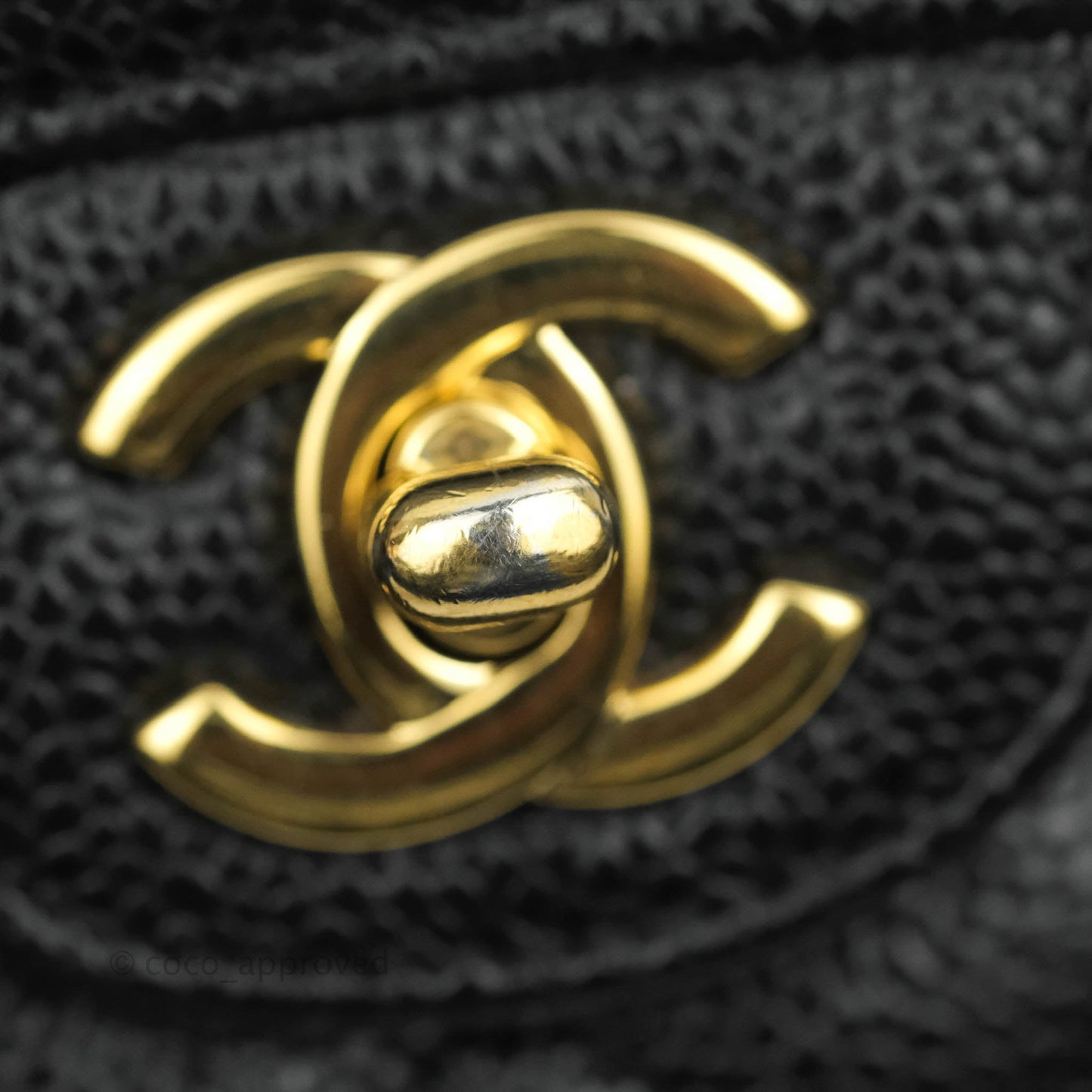 Chanel Classic M/L Medium Double Flap Black Caviar Gold Hardware