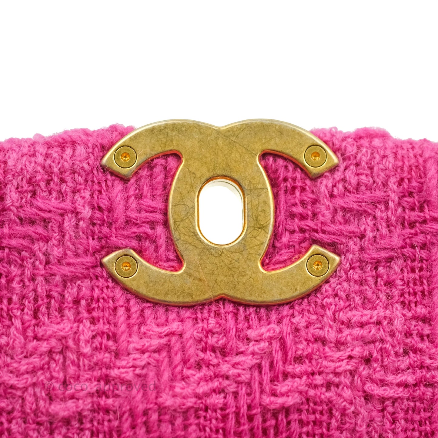 Chanel 19 Quilted Pink Tweed Waist Bag Mixed Hardware