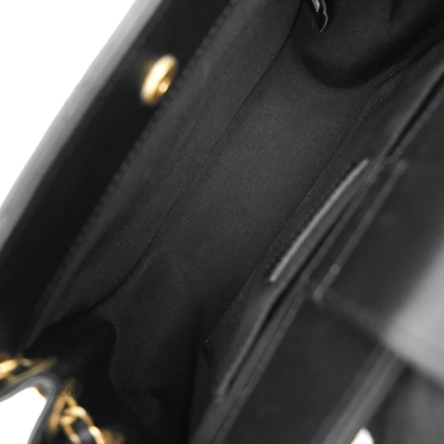Chanel Small Accordion Tote Bag Black Calfskin Gold Hardware