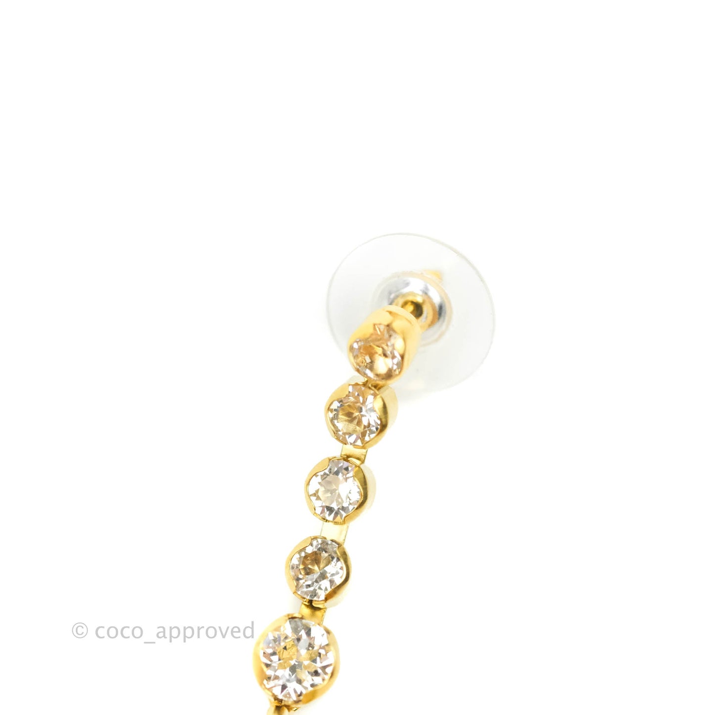 Chanel Crystal CC Drop Earrings Gold Hardware 20S