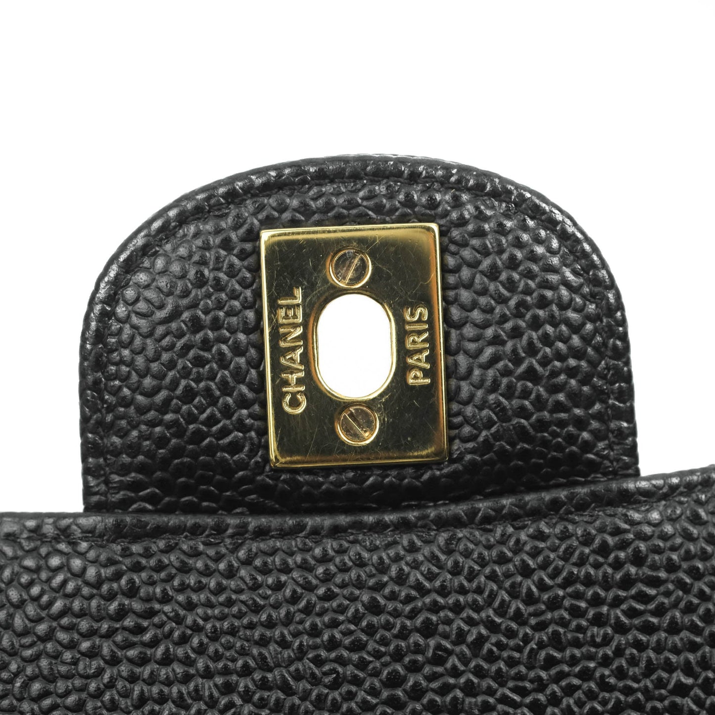 Chanel Classic M/L Medium Double Flap Black Caviar Gold Hardware