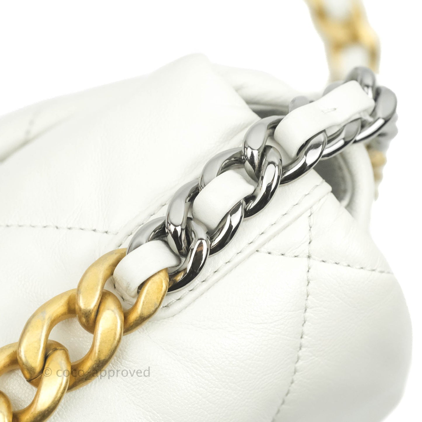 Chanel 19 Small White Goatskin Mixed Hardware 20A