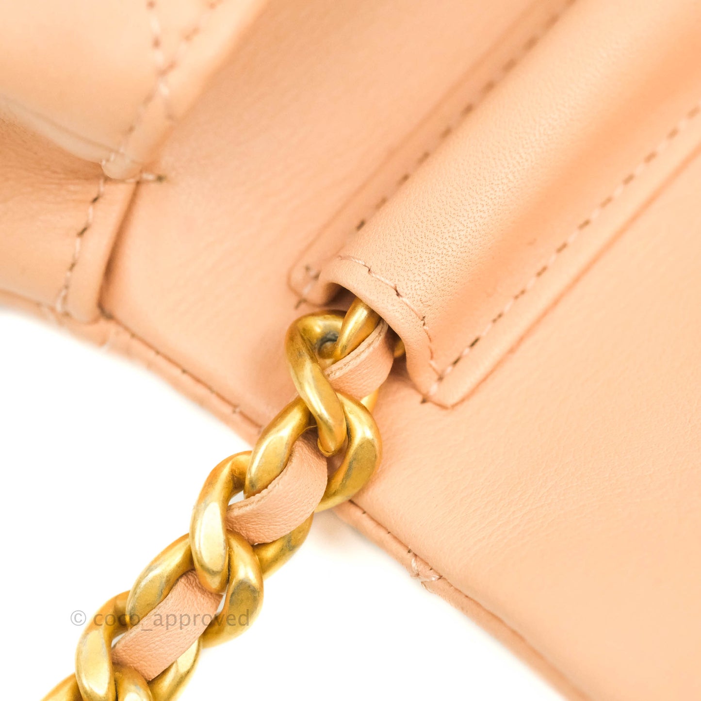 Chanel Clutch with Chain Beige Calfskin Aged Gold Hardware 21B
