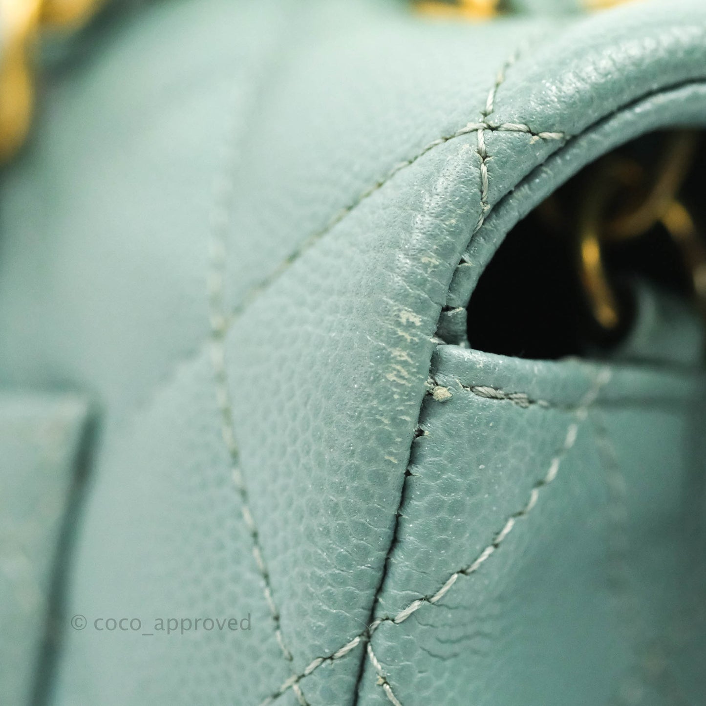 Chanel Quilted Mini Rectangular Flap Iridescent Blue Green Aged Gold Hardware