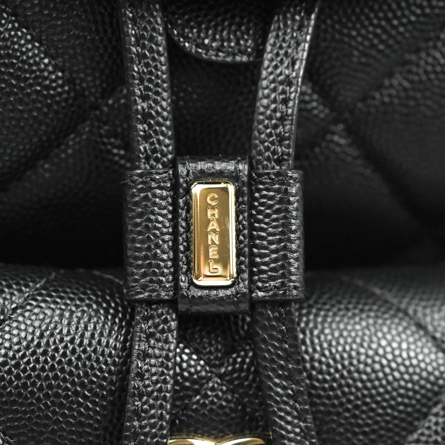 Chanel Quilted Black Caviar Duma Backpack Bag Gold Hardware 20C