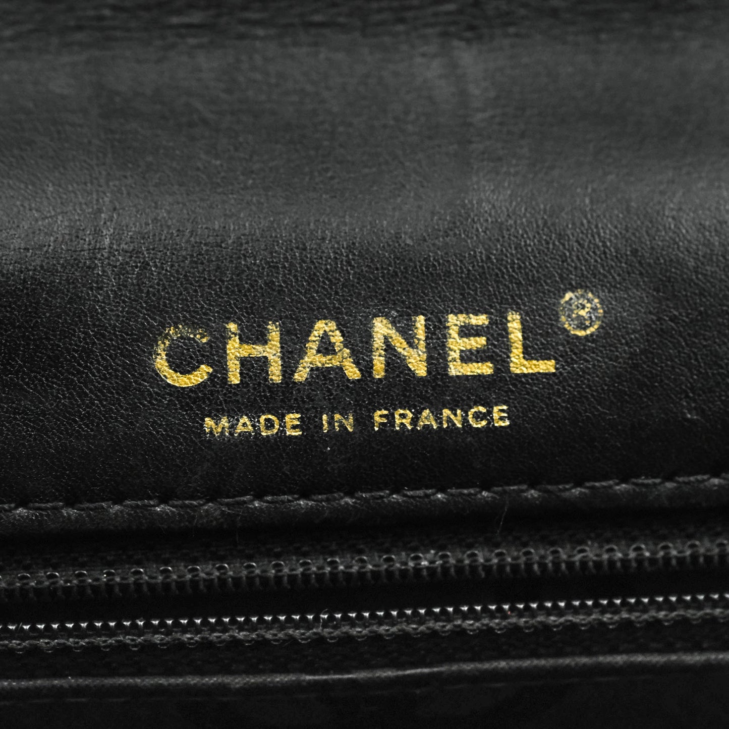 Chanel Vintage Medium Single Flap Contrast Stitching Black Calfskin Aged Gold Hardware