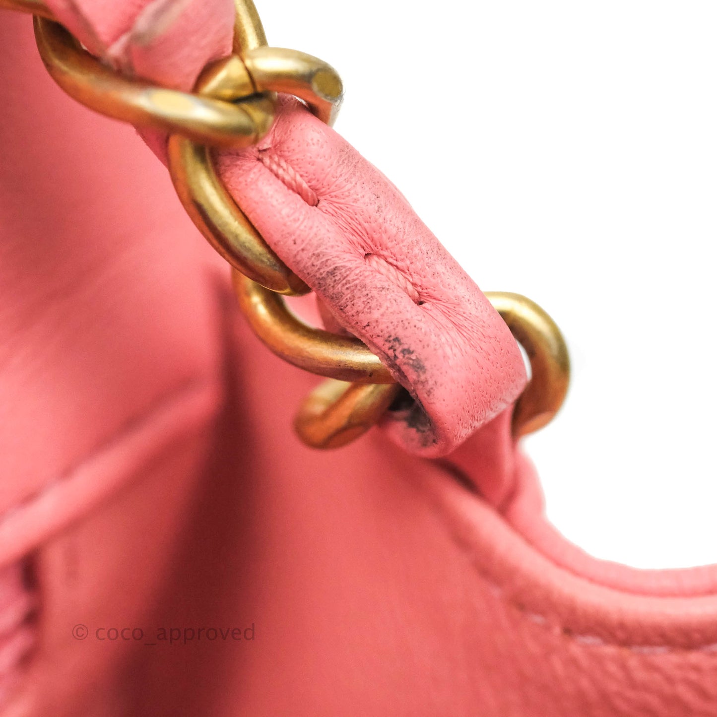 Chanel Quilted Mini Square Pink Lambskin Aged Gold Hardware 19S