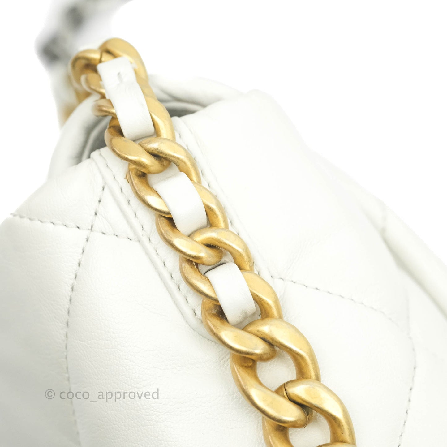 Chanel 19 Small White Goatskin Mixed Hardware 20A