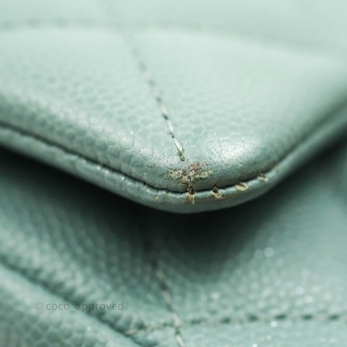 Chanel Quilted Mini Rectangular Flap Iridescent Blue Green Aged Gold Hardware