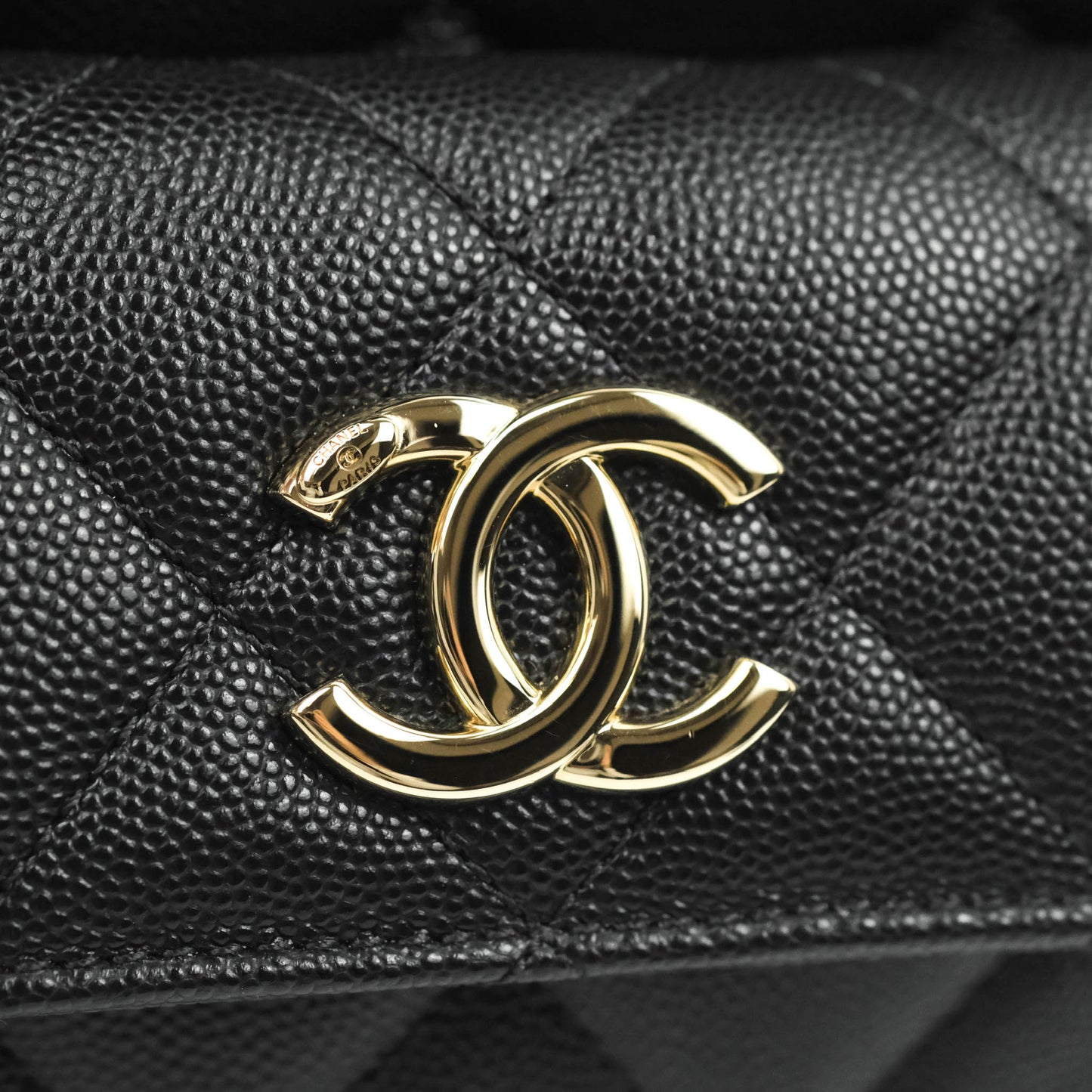 Chanel Quilted Black Caviar Duma Backpack Bag Gold Hardware 20C
