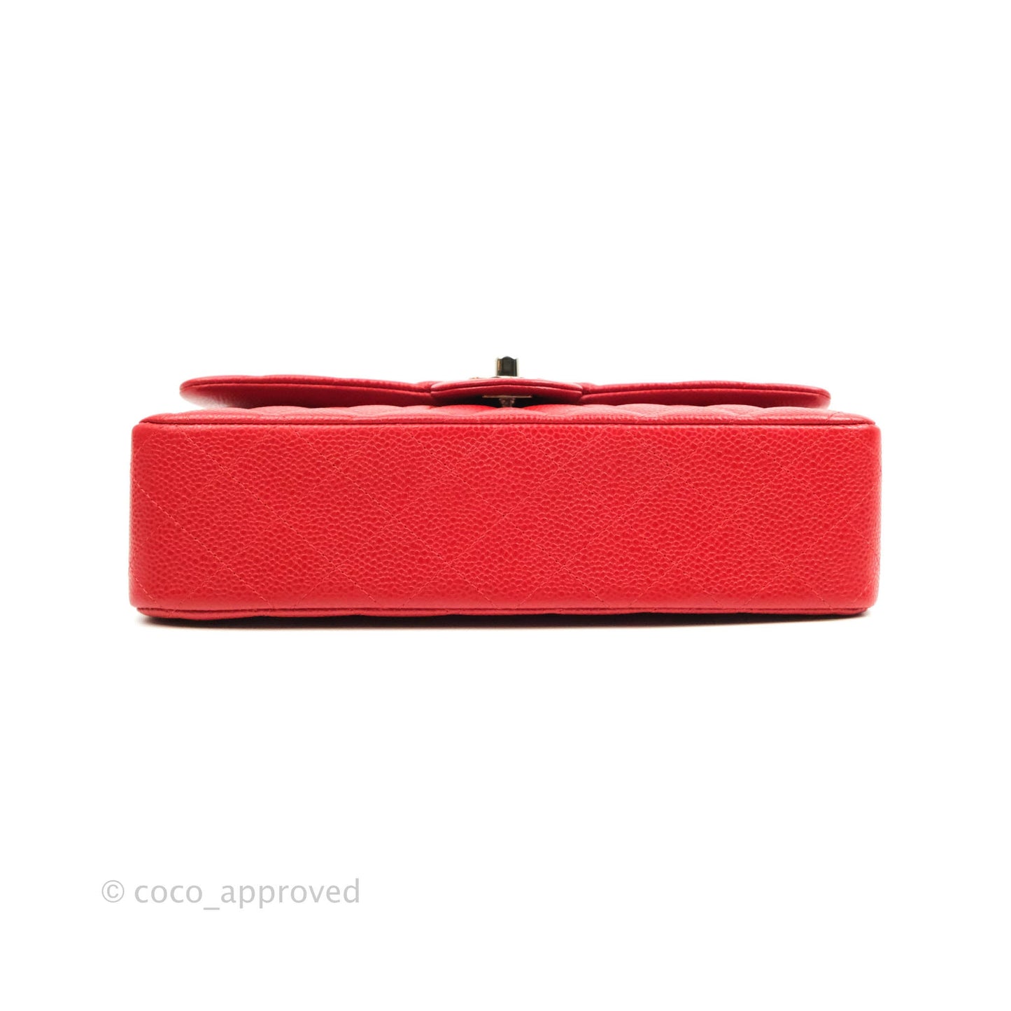 Chanel Classic M/L Medium Double Flap Red Caviar Silver Hardware
