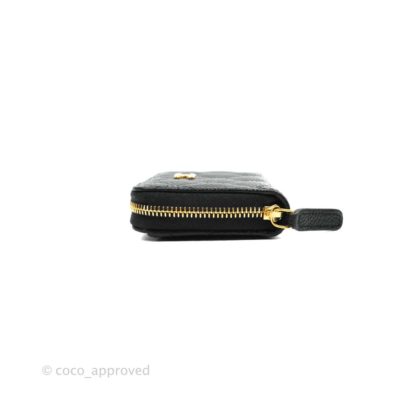 Chanel Classic Zipped Coin Purse Black Caviar Gold Hardware