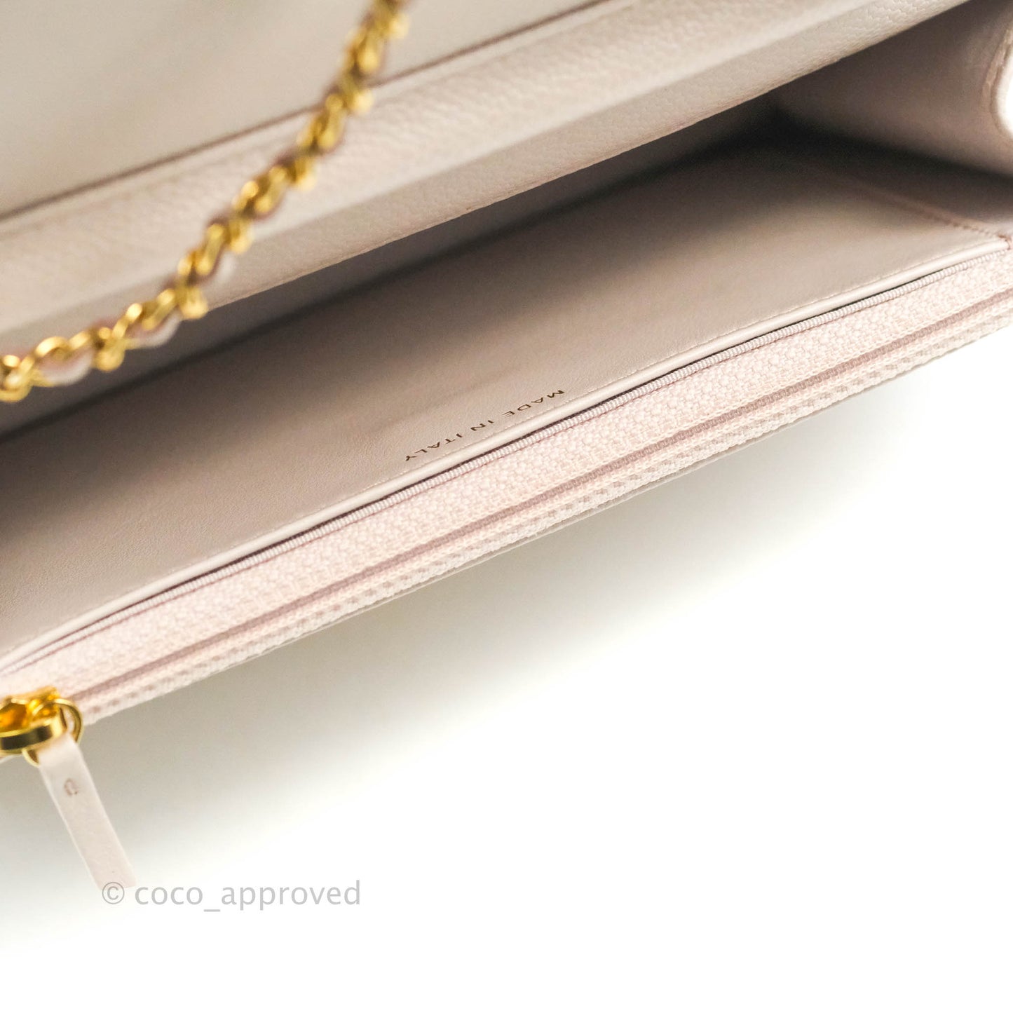 Chanel Quilted WOC Lilac Caviar CC Coco Chain Gold Hardware