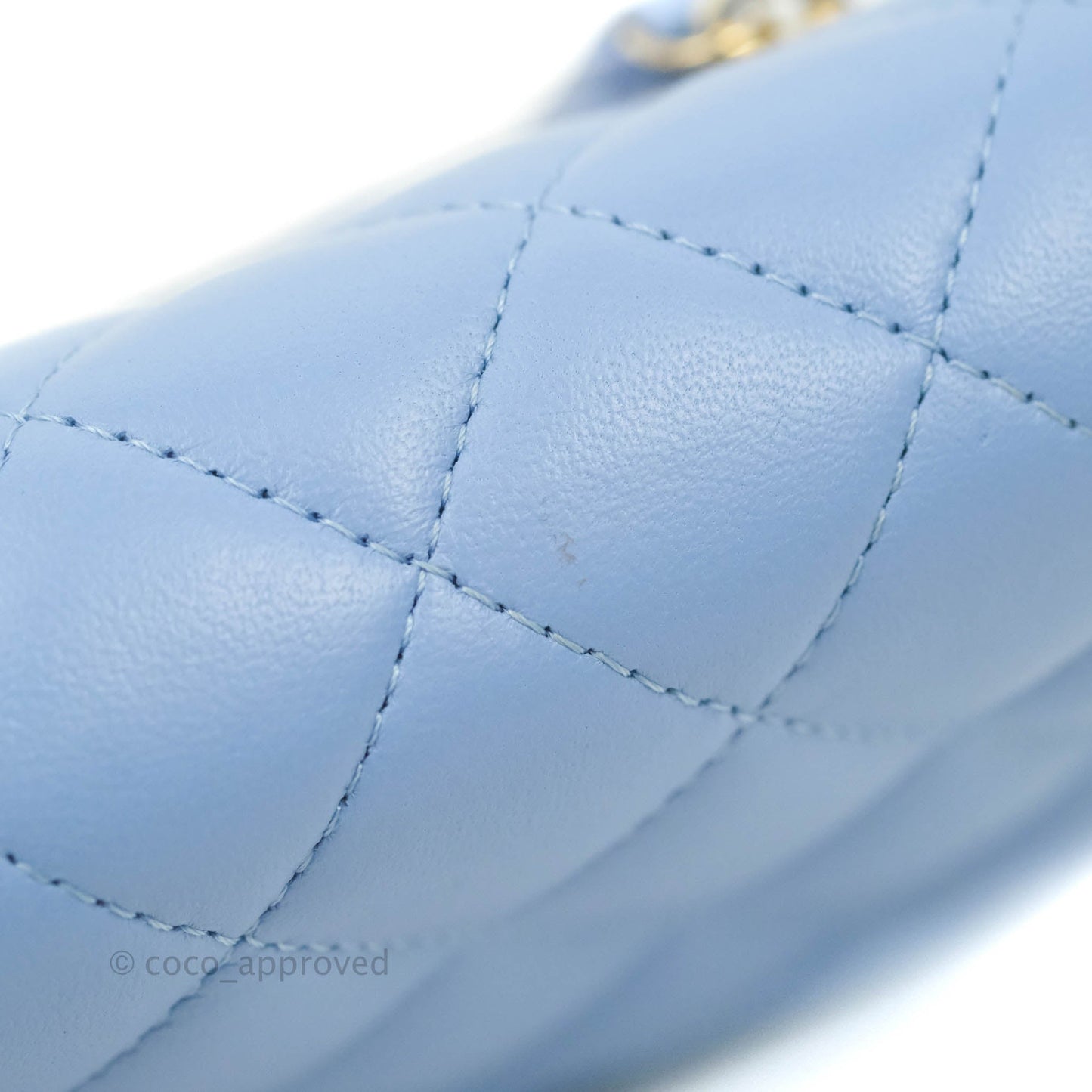 Chanel Quilted Mini Wallet on Chain WOC Blue Lambskin Silver Hardware 21C