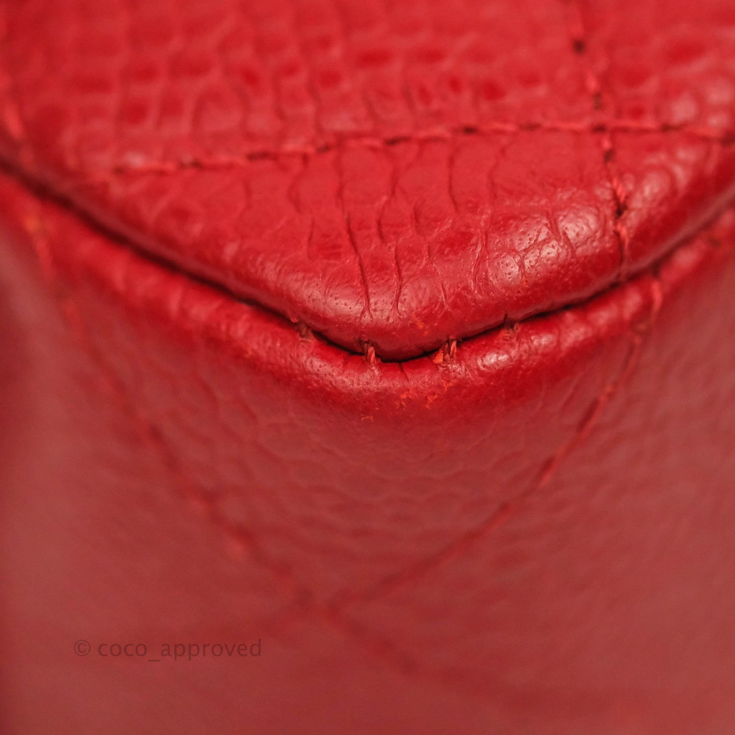 Chanel Classic M/L Medium Double Flap Red Caviar Silver Hardware