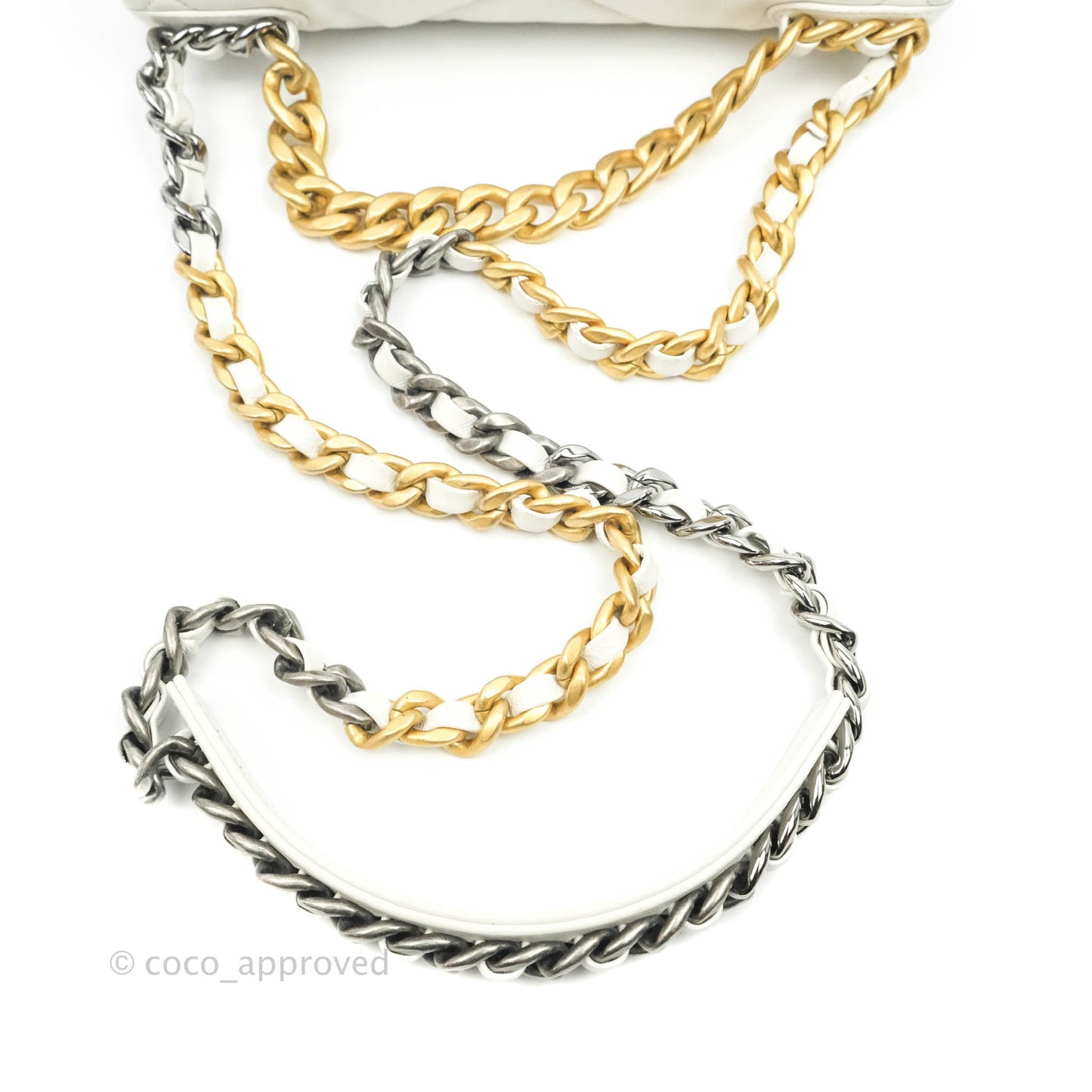 Chanel 19 Small White Goatskin Mixed Hardware 20A