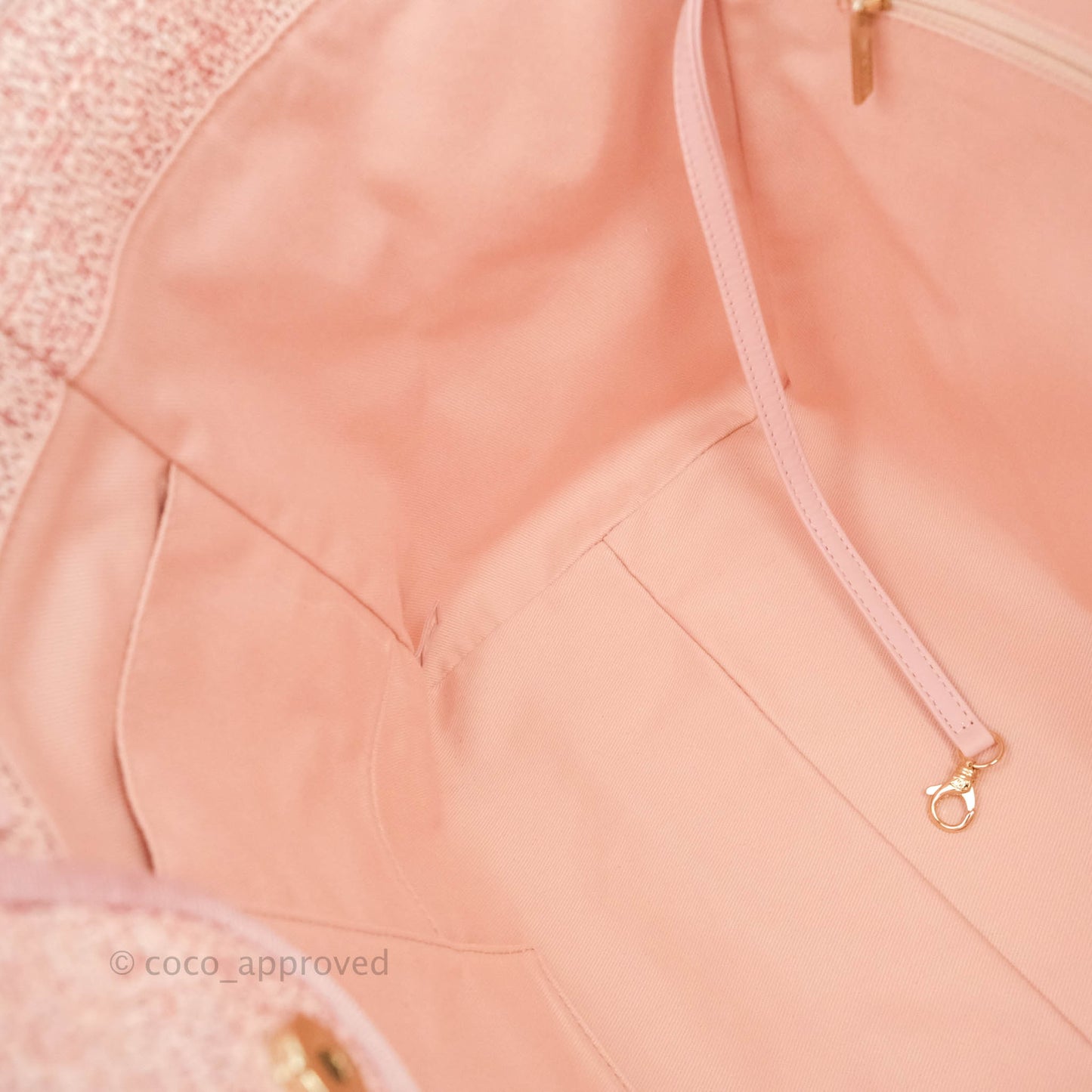 Chanel Large Deauville Pink Canvas Gold Hardware 19C