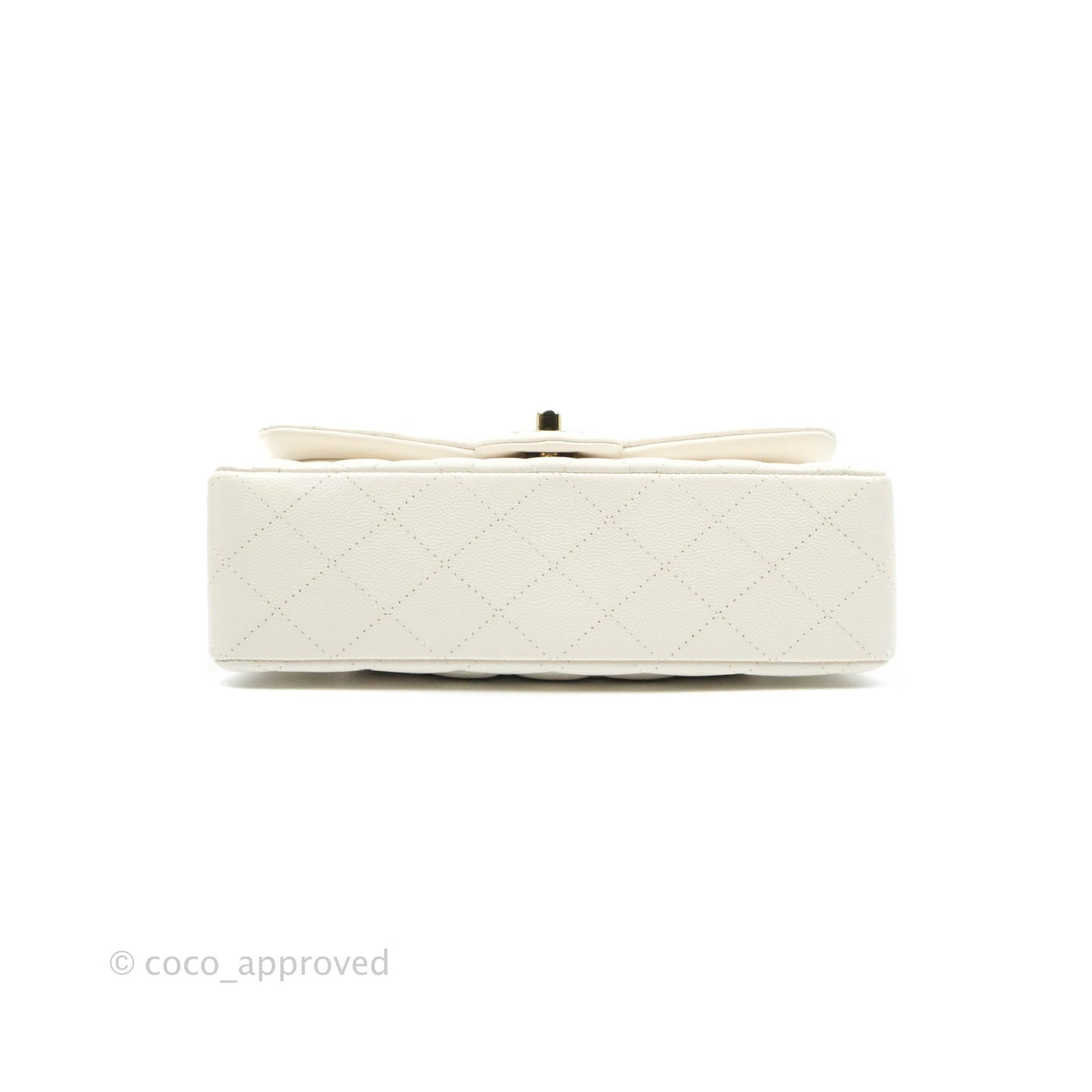 Chanel Classic Quilted Small S/M Flap White Caviar Gold Hardware