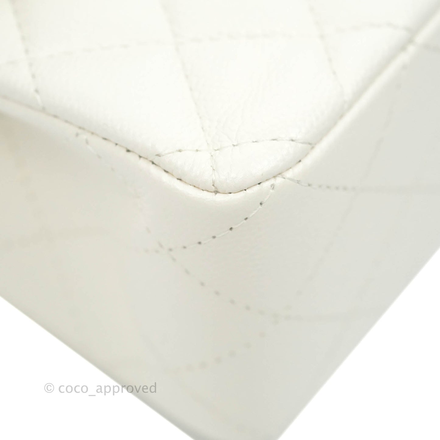 Chanel Classic Quilted Small S/M Flap White Caviar Gold Hardware