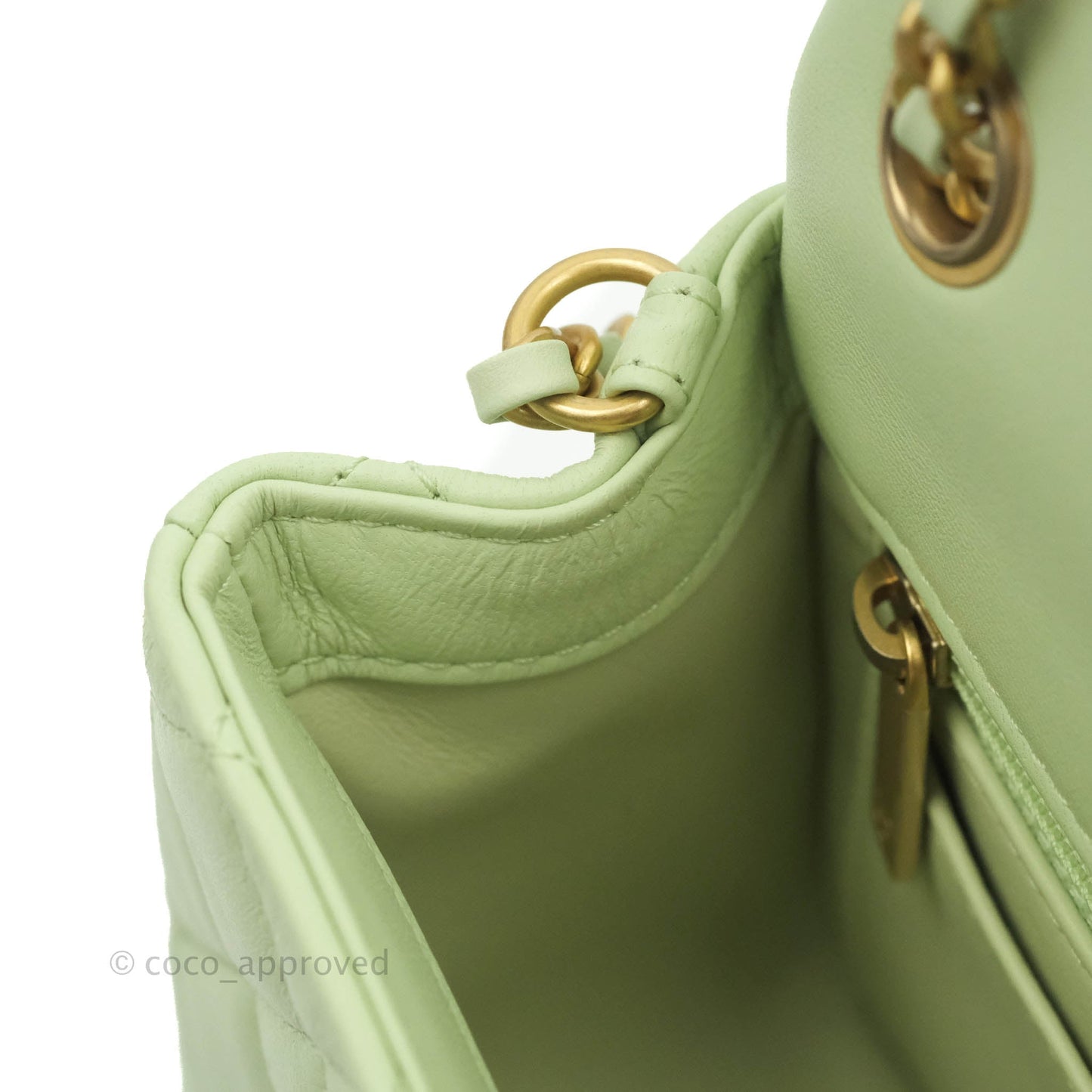 Chanel Mini Rectangular Pearl Crush Avocado Green Lambskin Aged Gold Hardware 22C