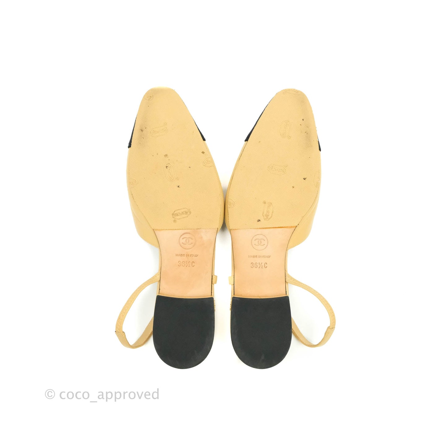 Chanel Classic Slingback Black and Beige Calfskin Size 36.5