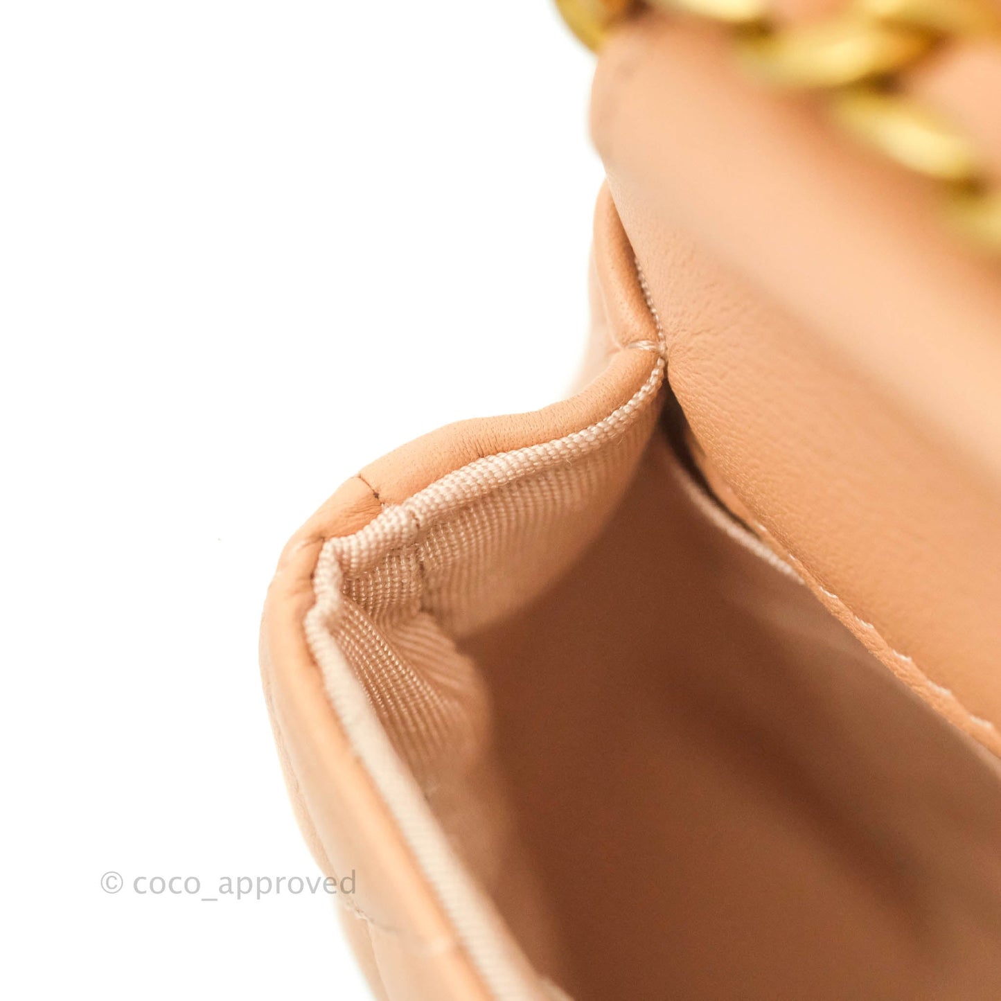 Chanel Clutch with Chain Beige Calfskin Aged Gold Hardware 21B
