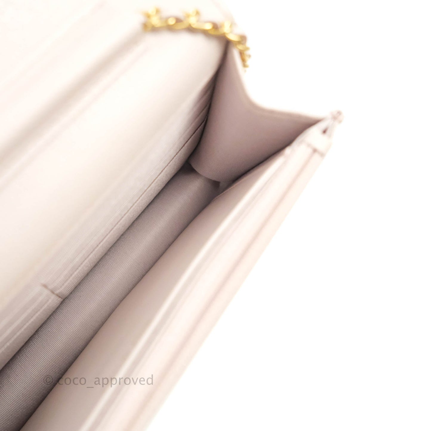 Chanel Quilted WOC Lilac Caviar CC Coco Chain Gold Hardware