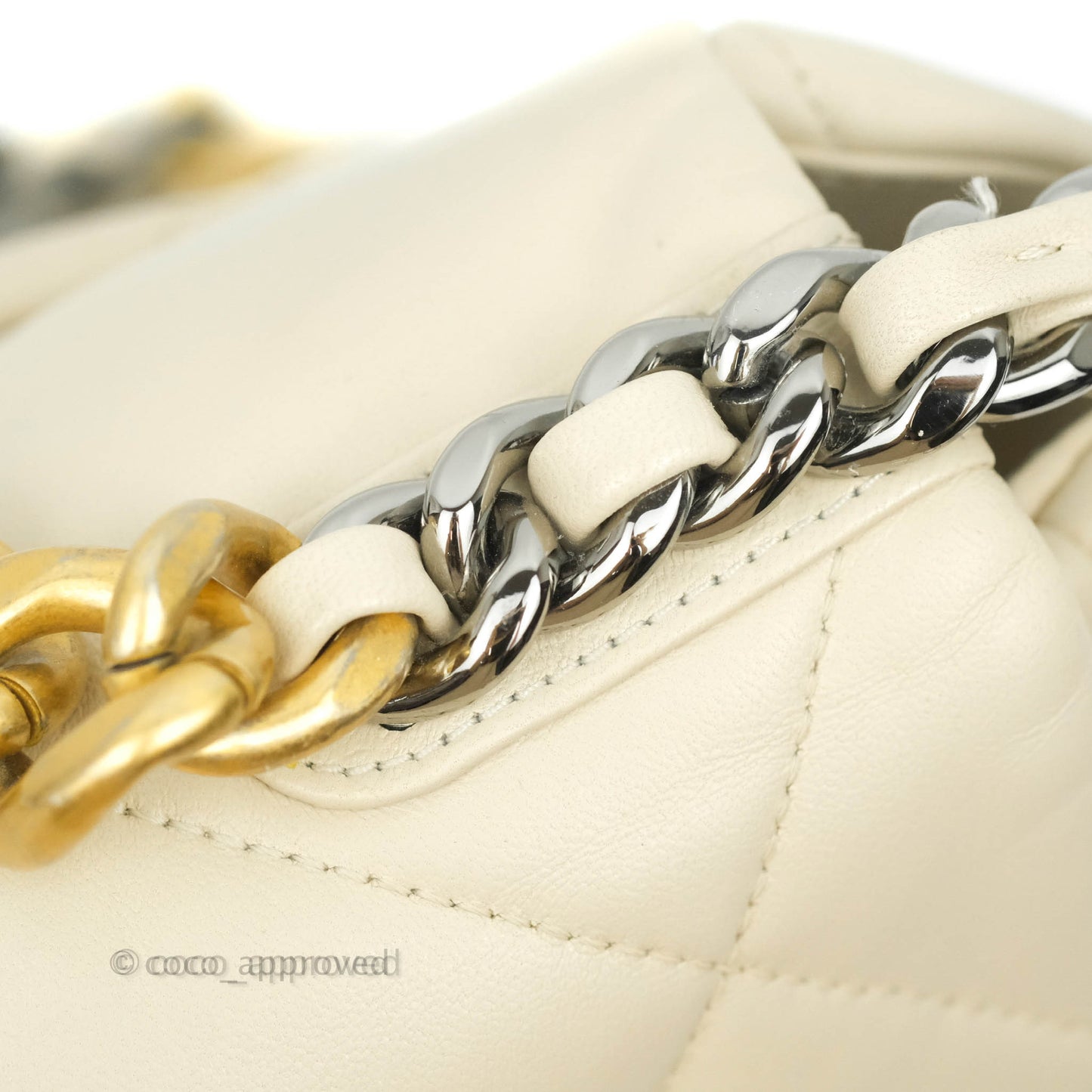 Chanel 19 Medium Beige Cream Goatskin Mixed Hardware