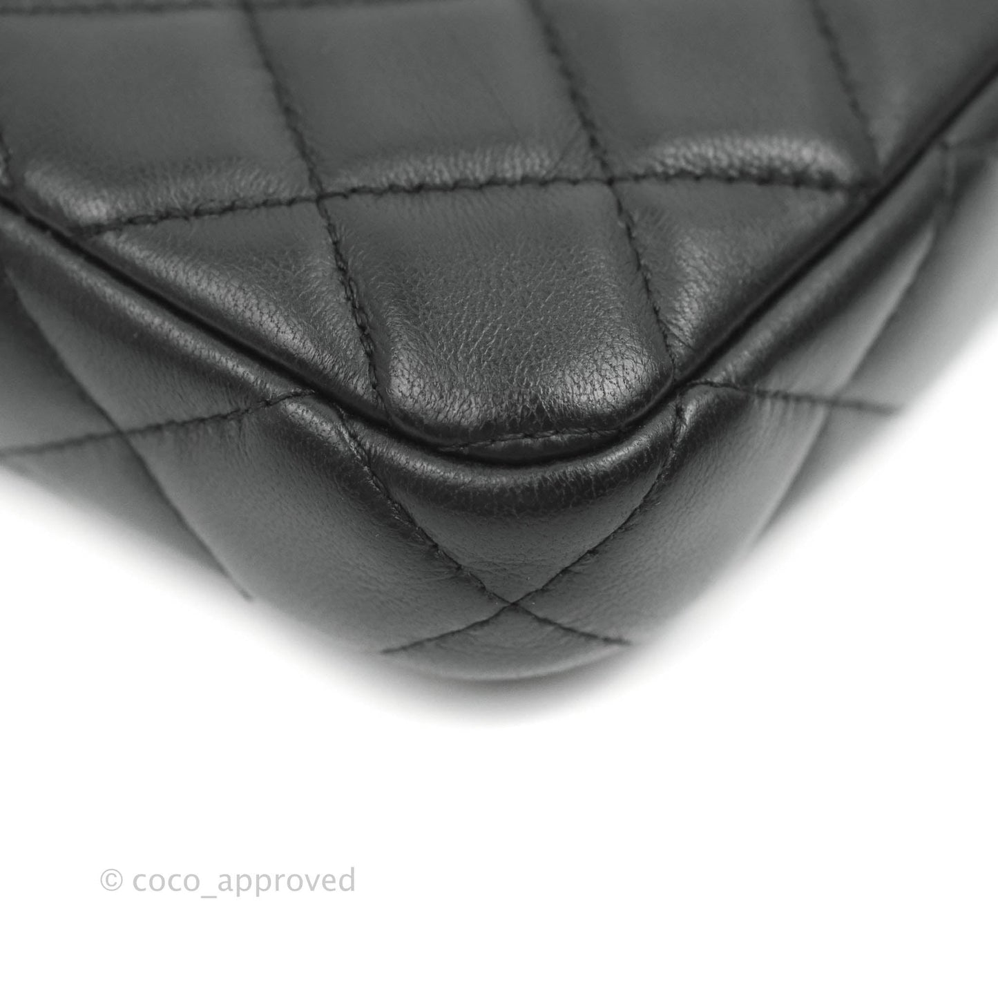 Chanel Classic Small Clutch With Chain Black Lambskin Silver Hardware
