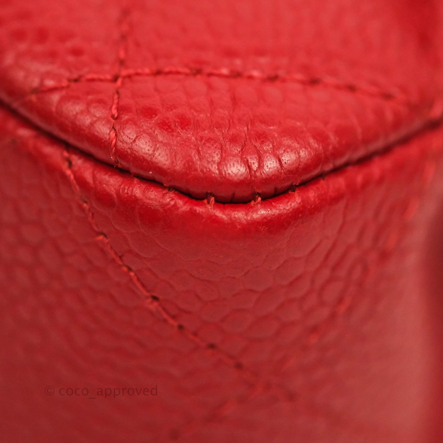 Chanel Classic M/L Medium Double Flap Red Caviar Silver Hardware