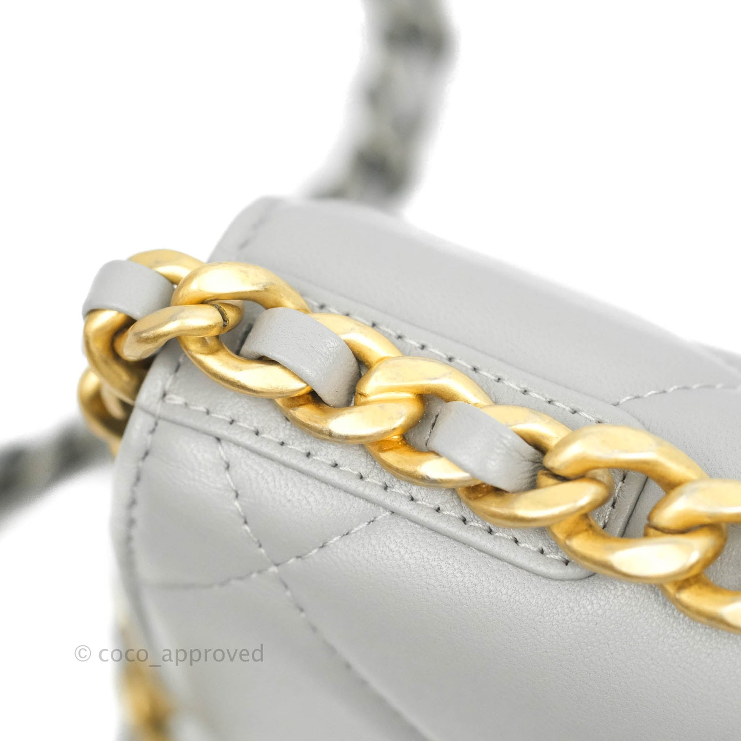 Chanel 19 Wallet on Chain WOC Grey Lambskin Mixed Hardware