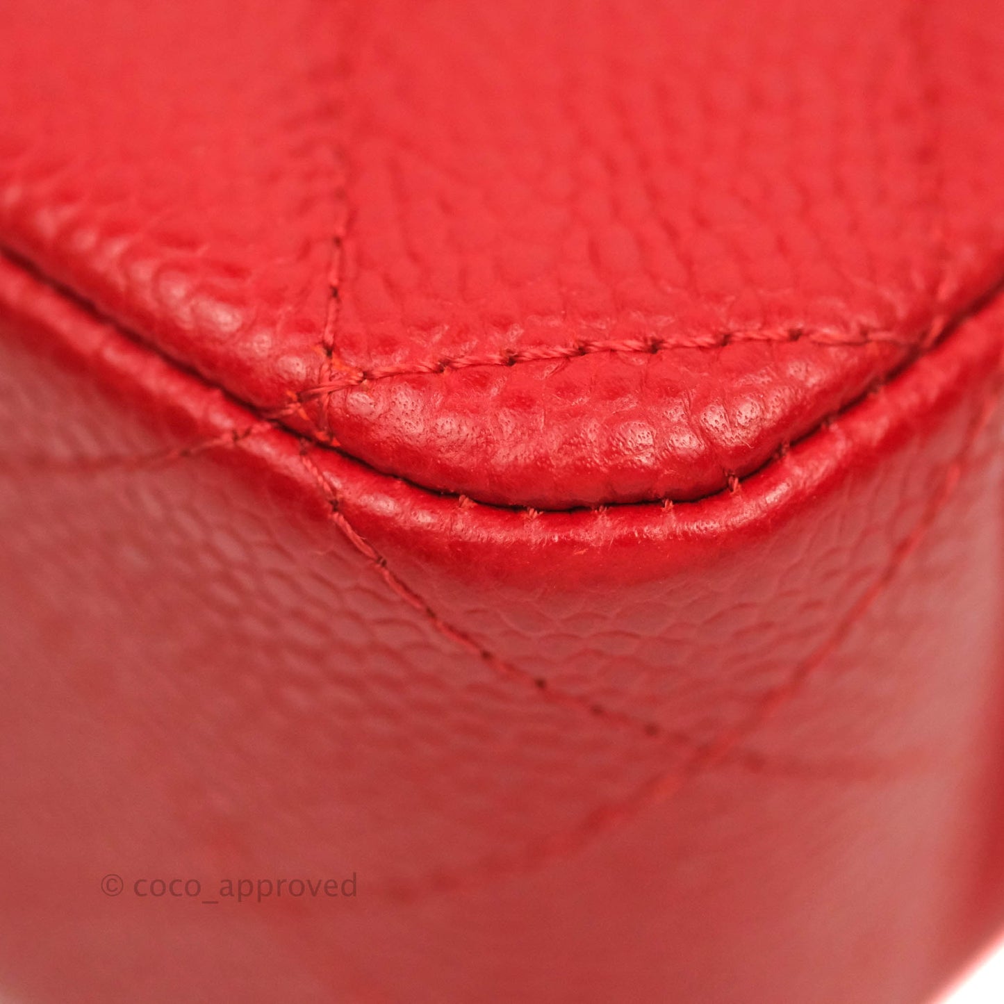 Chanel Classic M/L Medium Double Flap Red Caviar Silver Hardware